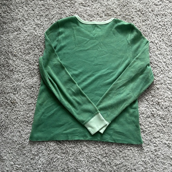Green Long sleeve Waffle Sweater - Picture 3 of 3